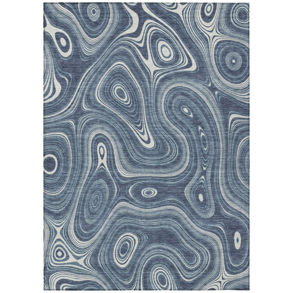 Piper Looms Chantille Geometric ACN2097 Blue Machine Washable Area Rug main image