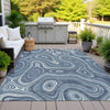Piper Looms Chantille Geometric ACN2097 Blue Machine Washable Area Rug Outdoor Lifestyle Image Feature