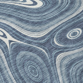 Piper Looms Chantille Geometric ACN2097 Blue Machine Washable Area Rug Swatch Image