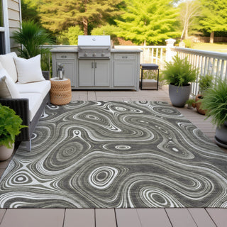 Piper Looms Chantille Geometric ACN2097 Gray Machine Washable Area Rug Outdoor Lifestyle Image Feature