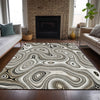 Piper Looms Chantille Geometric ACN2097 Ivory Machine Washable Area Rug Lifestyle Image Feature