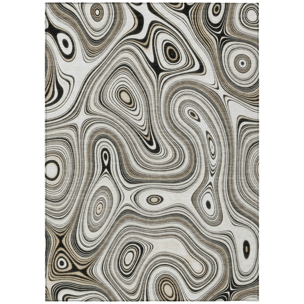 Piper Looms Chantille Geometric ACN2097 Ivory Machine Washable Area Rug main image