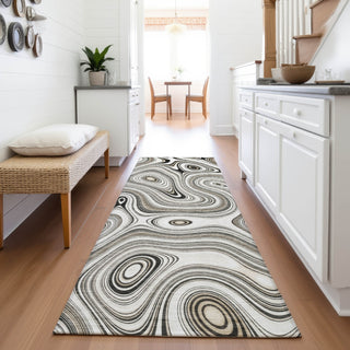 Piper Looms Chantille Geometric ACN2097 Ivory Machine Washable Area Rug Runner Lifestyle Image Feature