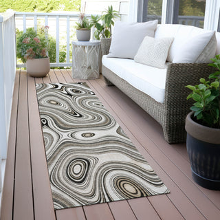 Piper Looms Chantille Geometric ACN2097 Ivory Machine Washable Area Rug Runner Outdoor Lifestyle Image Feature