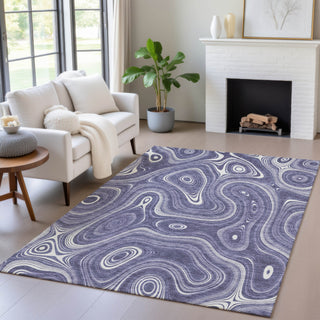 Piper Looms Chantille Geometric ACN2097 Plum Machine Washable Area Rug Lifestyle Image Feature