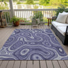 Piper Looms Chantille Geometric ACN2097 Plum Machine Washable Area Rug Outdoor Lifestyle Image Feature