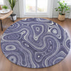 Piper Looms Chantille Geometric ACN2097 Plum Machine Washable Area Rug Round Lifestyle Image Feature