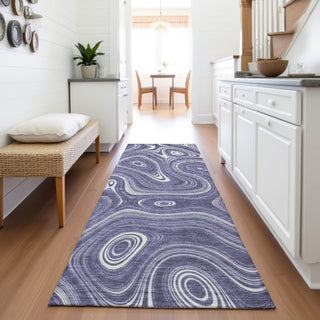 Piper Looms Chantille Geometric ACN2097 Plum Machine Washable Area Rug Runner Lifestyle Image Feature