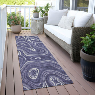 Piper Looms Chantille Geometric ACN2097 Plum Machine Washable Area Rug Runner Outdoor Lifestyle Image Feature