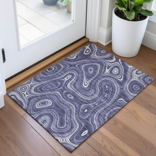 Piper Looms Chantille Geometric ACN2097 Plum Machine Washable Area Rug Scatter Lifestyle Image Feature