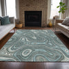 Piper Looms Chantille Geometric ACN2097 Sky Machine Washable Area Rug Lifestyle Image Feature