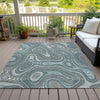Piper Looms Chantille Geometric ACN2097 Sky Machine Washable Area Rug Outdoor Lifestyle Image Feature