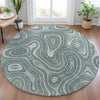 Piper Looms Chantille Geometric ACN2097 Sky Machine Washable Area Rug Round Lifestyle Image Feature