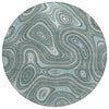 Piper Looms Chantille Geometric ACN2097 Sky Machine Washable Area Rug Round Main Image