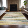 Piper Looms Chantille Stripes ACN2098 Gold Machine Washable Area Rug Lifestyle Image Feature
