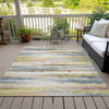 Piper Looms Chantille Stripes ACN2098 Gold Machine Washable Area Rug Outdoor Lifestyle Image Feature