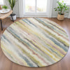 Piper Looms Chantille Stripes ACN2098 Gold Machine Washable Area Rug Round Lifestyle Image Feature