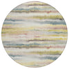 Piper Looms Chantille Stripes ACN2098 Gold Machine Washable Area Rug Round Main Image