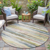 Piper Looms Chantille Stripes ACN2098 Gold Machine Washable Area Rug Round Outdoor Lifestyle Image Feature