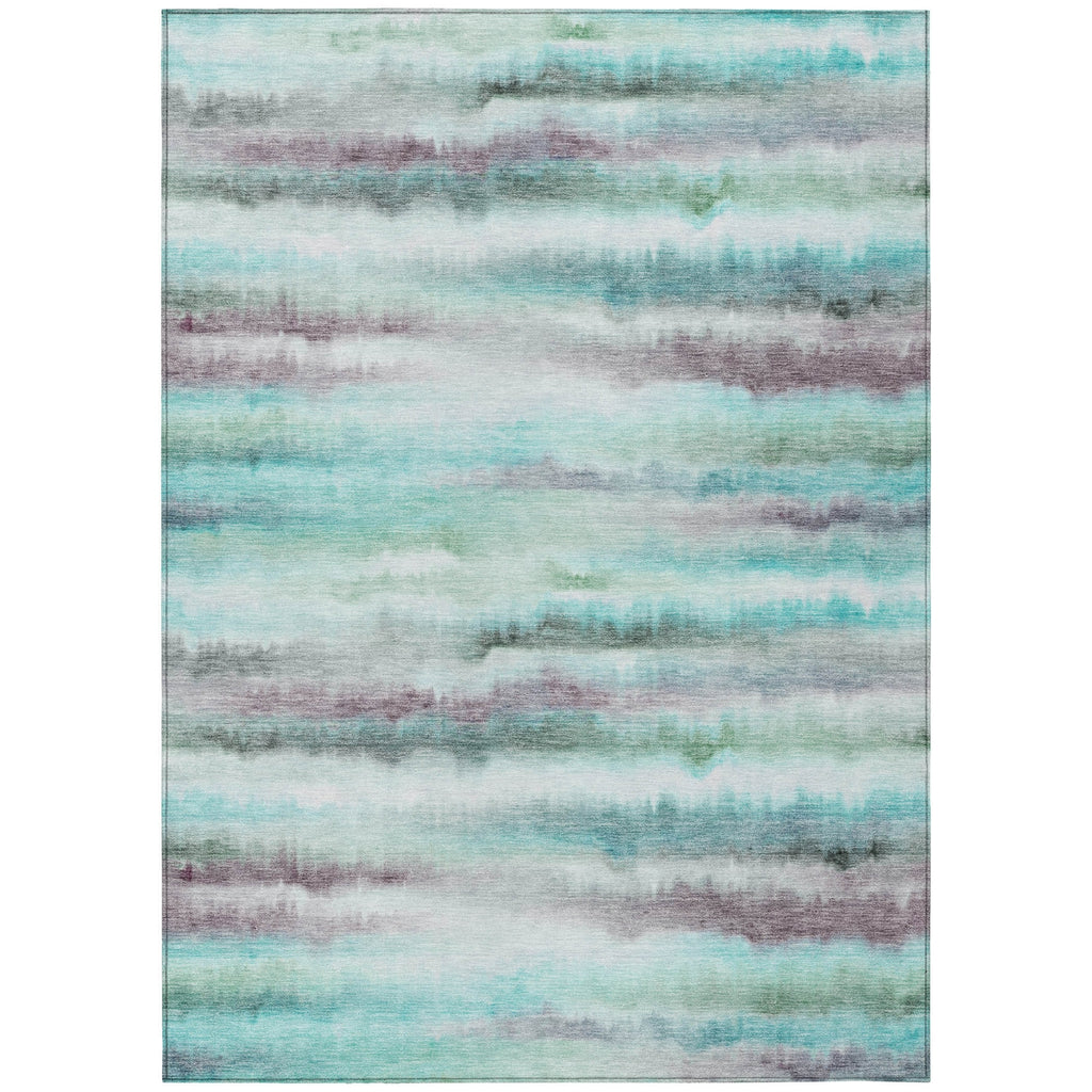 Piper Looms Chantille Stripes ACN2098 Teal Machine Washable Area Rug main image