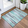 Piper Looms Chantille Stripes ACN2098 Teal Machine Washable Area Rug Scatter Lifestyle Image Feature