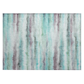 Piper Looms Chantille Stripes ACN2098 Teal Machine Washable Area Rug Scatter Main Image