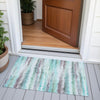 Piper Looms Chantille Stripes ACN2098 Teal Machine Washable Area Rug Scatter Outdoor Lifestyle Image Feature