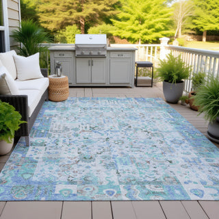 Piper Looms Chantille Global ACN2099 Blue Machine Washable Area Rug Outdoor Lifestyle Image Feature