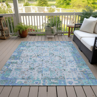 Piper Looms Chantille Global ACN2099 Blue Machine Washable Area Rug Outdoor Lifestyle Image Feature