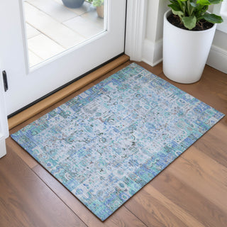 Piper Looms Chantille Global ACN2099 Blue Machine Washable Area Rug Scatter Lifestyle Image Feature