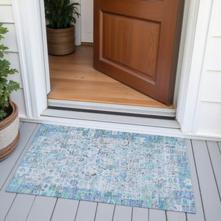 Piper Looms Chantille Global ACN2099 Blue Machine Washable Area Rug Scatter Outdoor Lifestyle Image Feature