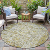 Piper Looms Chantille Global ACN2099 Gold Machine Washable Area Rug Round Outdoor Lifestyle Image Feature