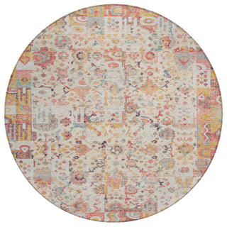 Piper Looms Chantille Global ACN2099 Pink Machine Washable Area Rug Round Main Image
