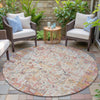 Piper Looms Chantille Global ACN2099 Pink Machine Washable Area Rug Round Outdoor Lifestyle Image Feature