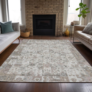 Piper Looms Chantille Global ACN2099 Taupe Machine Washable Area Rug Lifestyle Image Feature