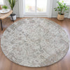 Piper Looms Chantille Global ACN2099 Taupe Machine Washable Area Rug Round Lifestyle Image Feature