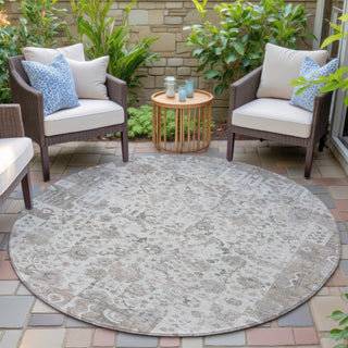 Piper Looms Chantille Global ACN2099 Taupe Machine Washable Area Rug Round Outdoor Lifestyle Image Feature