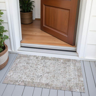 Piper Looms Chantille Global ACN2099 Taupe Machine Washable Area Rug Scatter Outdoor Lifestyle Image Feature