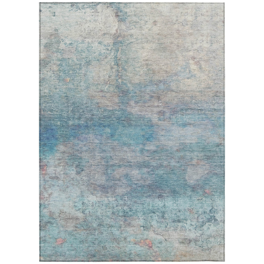 Piper Looms Chantille Abstract ACN2100 Aqua Machine Washable Area Rug main image