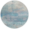 Piper Looms Chantille Abstract ACN2100 Aqua Machine Washable Area Rug Round Main Image