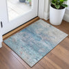 Piper Looms Chantille Abstract ACN2100 Aqua Machine Washable Area Rug Scatter Lifestyle Image Feature