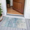 Piper Looms Chantille Abstract ACN2100 Aqua Machine Washable Area Rug Scatter Outdoor Lifestyle Image Feature