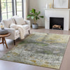Piper Looms Chantille Abstract ACN2100 Olive Machine Washable Area Rug Lifestyle Image Feature