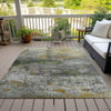 Piper Looms Chantille Abstract ACN2100 Olive Machine Washable Area Rug Outdoor Lifestyle Image Feature