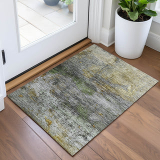 Piper Looms Chantille Abstract ACN2100 Olive Machine Washable Area Rug Scatter Lifestyle Image Feature