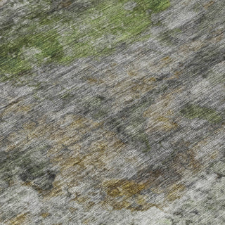 Piper Looms Chantille Abstract ACN2100 Olive Machine Washable Area Rug Swatch Image