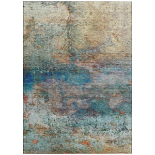 Piper Looms Chantille Abstract ACN2100 Teal Machine Washable Area Rug main image