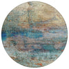 Piper Looms Chantille Abstract ACN2100 Teal Machine Washable Area Rug Round Main Image
