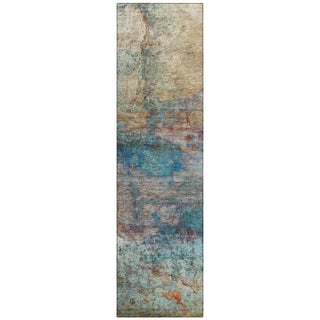 Piper Looms Chantille Abstract ACN2100 Teal Machine Washable Area Rug Runner Main Image