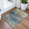 Piper Looms Chantille Abstract ACN2100 Teal Machine Washable Area Rug Scatter Lifestyle Image Feature